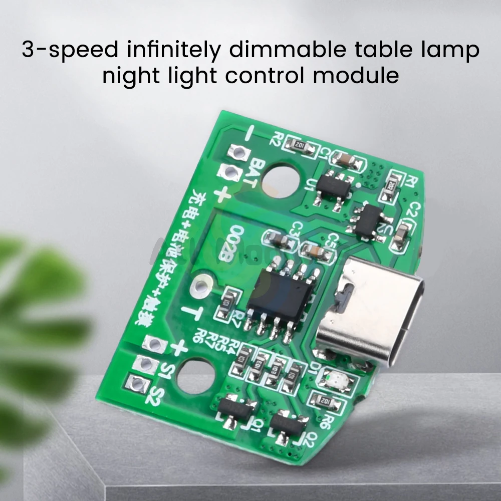 Type-C Desk Lamp Circuit Board Usb Charging 3-Speed Infinitely Dimmable Led Touch Night Light Control Module