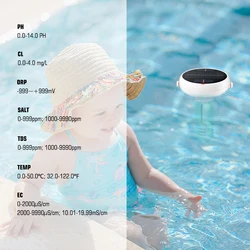 WiFi Zigbee Chlorine Meter Work with Tuya Smart Life APP PH ORP EC TDS Salinity Temp CL Meter Floating Waterproof Outdoor Pool