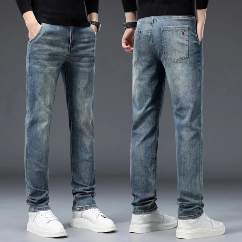 2026 Hot Sale Men Korean Versatile Jeans Male Fashion Retro Slim Fit Denim Pants Trend Straight Leg Casual Trousers