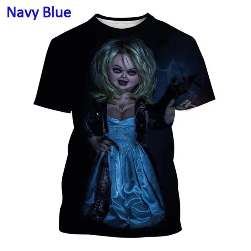 Hip Hop Unisex Casual Top Horror Movie Bride Of Chucky T Shirt New Arrivals Men Summer 3D Print Mens Short Sleeve T Shirt