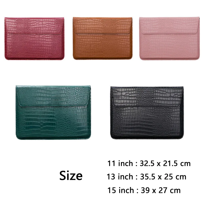 Leather Laptop Bag Tablet PC Sleeve Waterproof Notebook eBook Hand Bag With Foldable Stand Magnet Hasp for Macbook iPad HUAWEI