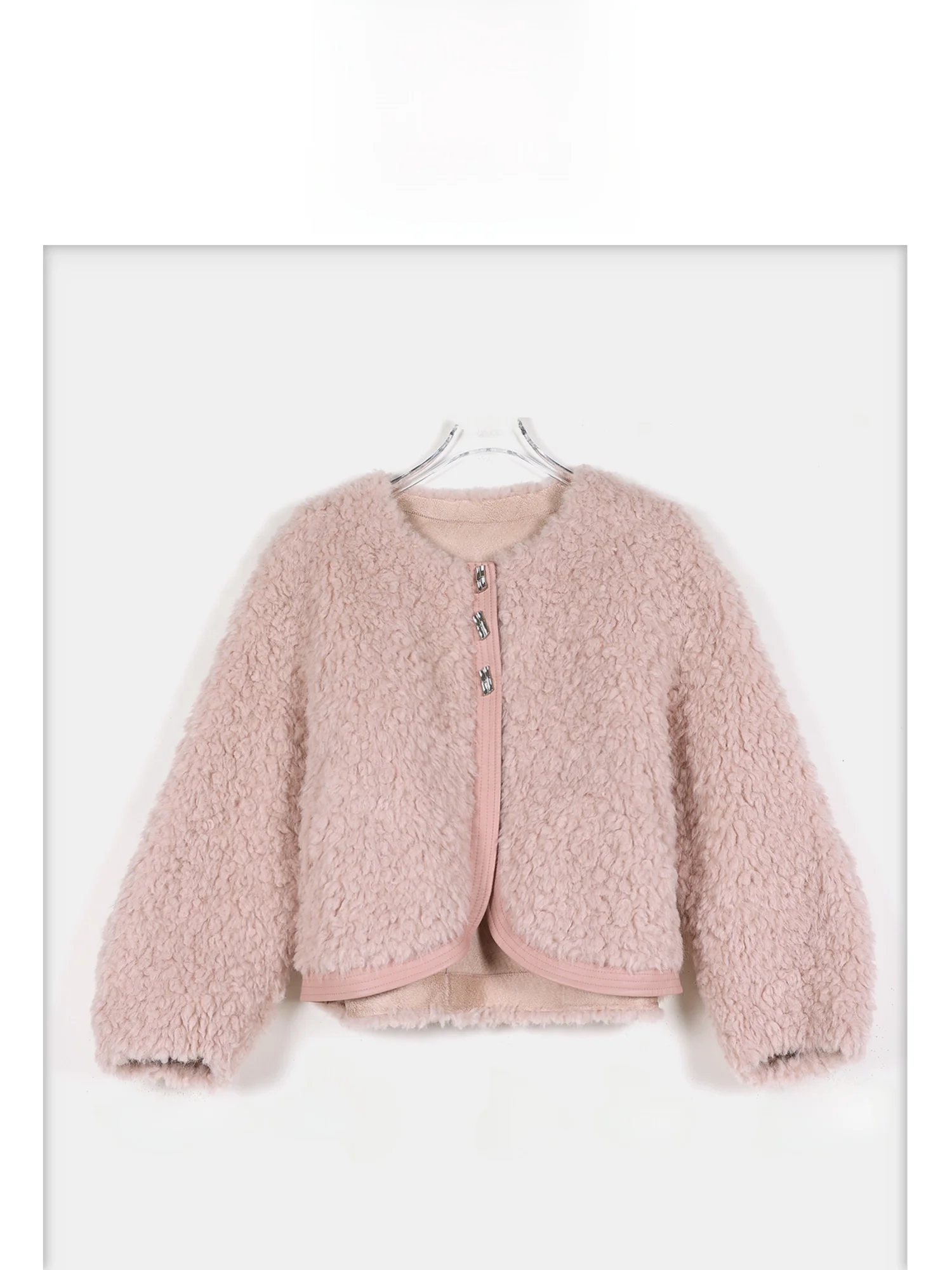 Giacca Corta Donna in Finta Pelle Effetto Velluto, Nuova Collezione Autunno Inverno, Stile Casual e Vestibilità Ampia in Fibra di Poliestere