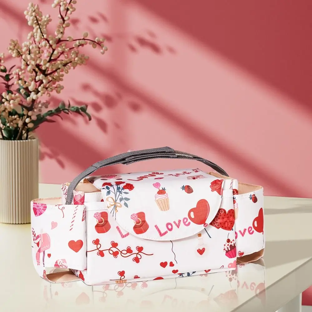 

Multifunctional Baby Stroller Bag Waterproof Large Capacity Stroller Storage Hanging Bag with Multiple Pockets Mom Handbag