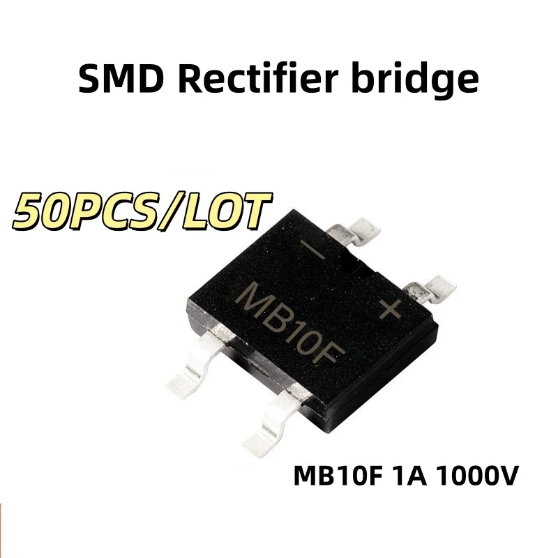 50PCS/LOT MB10F SOP-4 1A 1000V MB10 SMD Bridge Stack Rectifier