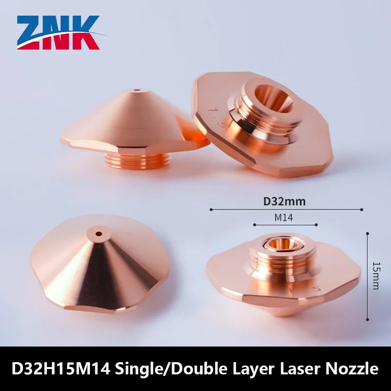 10 Pcs/box Fiber Optic Cutting Machine Nozzle Laser Cutting Machine Hexagonal Copper Nozzle D32 H15 M14 Bodor Laser Nozzle