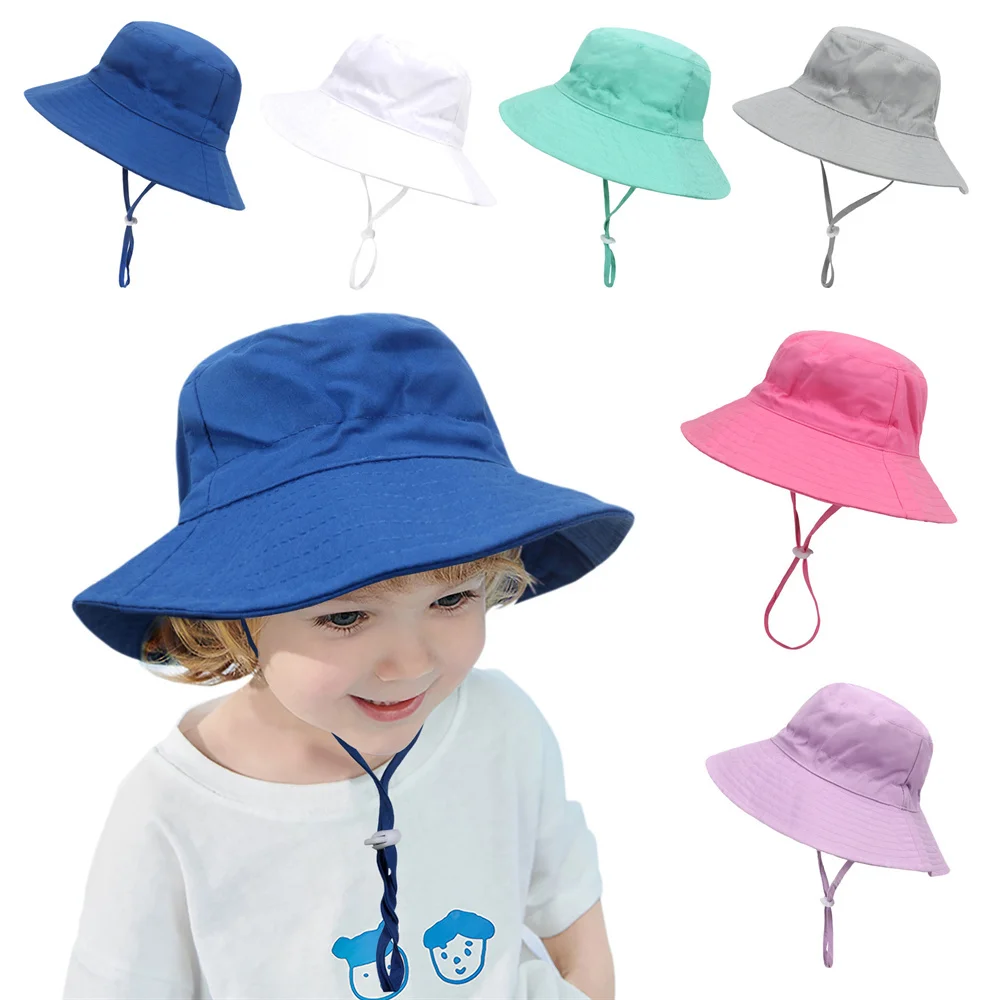 Summer Baby Sun Cap Baby Sun Hat For Girls and Boys Outdoor Neck Ear Cover Anti UV Kids Beach Caps Bucket Cap 0-8 Years