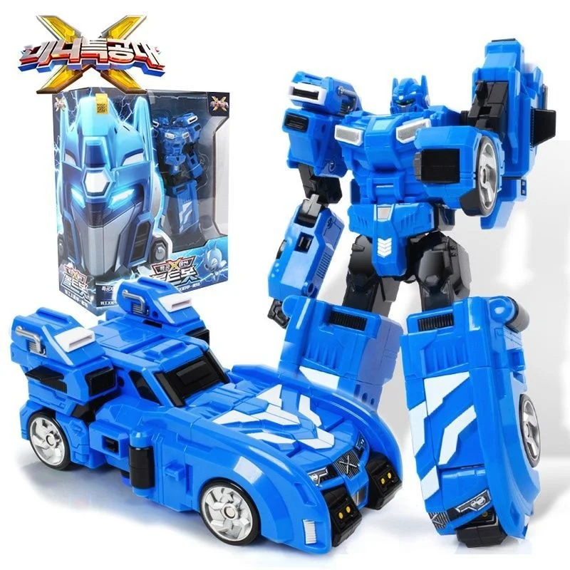 Anime Mini Force Action Figure Transformation Robot X Simulation Car Airplane Deformation Model Suit Kids Toy Boy Birthday Gift