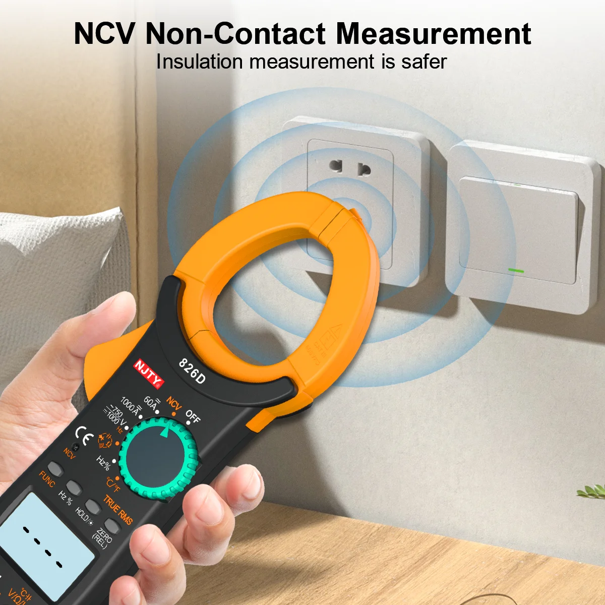 1000A Clamp Meter AC/DC Current Measurement Voltage Capacitance Resistance Meter Multimeter 1300℃ Temperature Test 6000 Counts