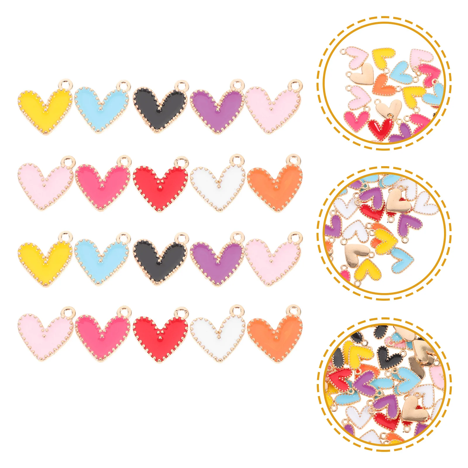 

90pcs Heart Charms Handmade Hanging Ornaments For Jewelry Making Necklace Bracelet Diy Craft Accessories Zinc Alloy Pendants