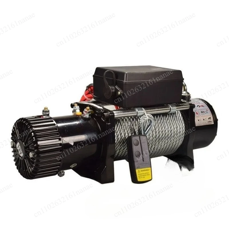 12V/24V 2000-12000lb Electric Traction Device, Wireless & Manual Control Rope Pulling Equipment