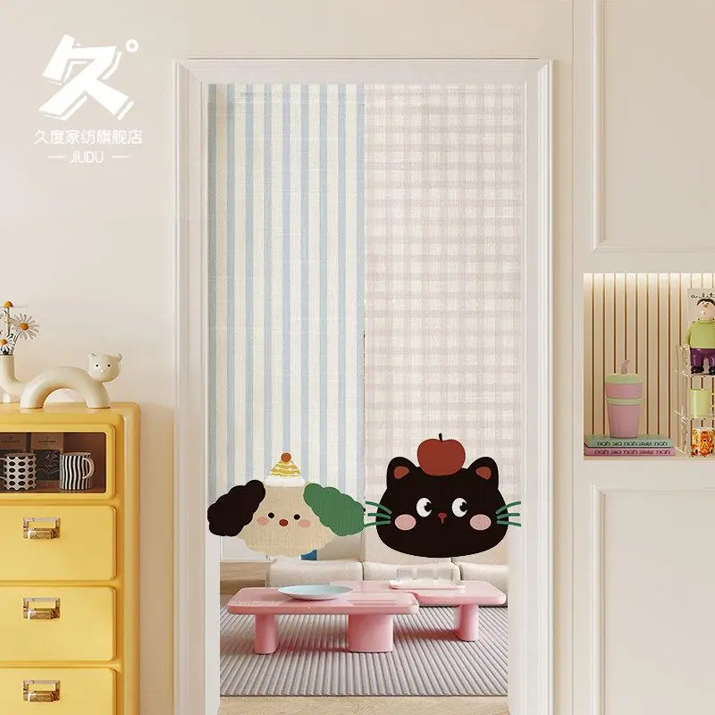 VIKAMA Korean Ins Minimalist Printed Wall Hanging Simple Style Cafe Bakery Decor Window Curtain Door Room Wall Art