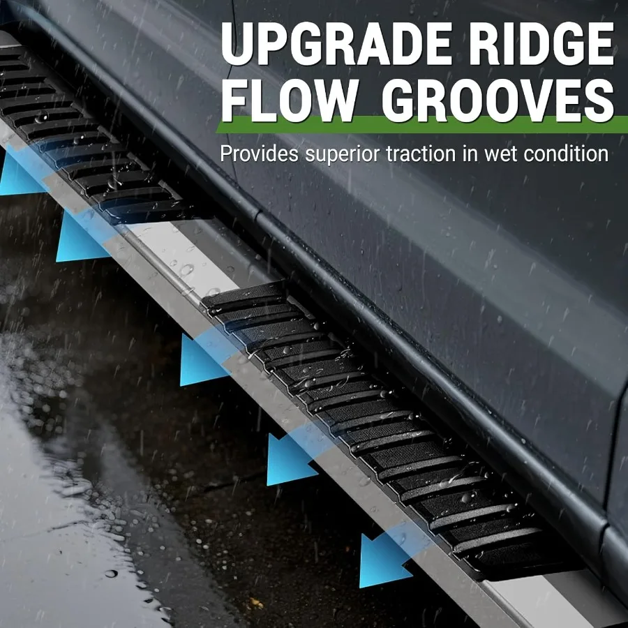 6 Running Boards Compatible with 20072018 Chevy Silverado 1500 Crew Cab Chrome Mirror Stainless Steel Side Steps Rails Nerf Bar