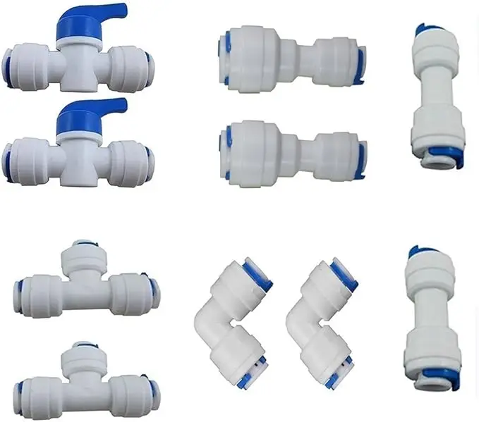Reverse Osmosis System Quick Connect Fittings Pipe Fittings Combination Plastic Ball Valve Water Purifier 2/3/4 Cent