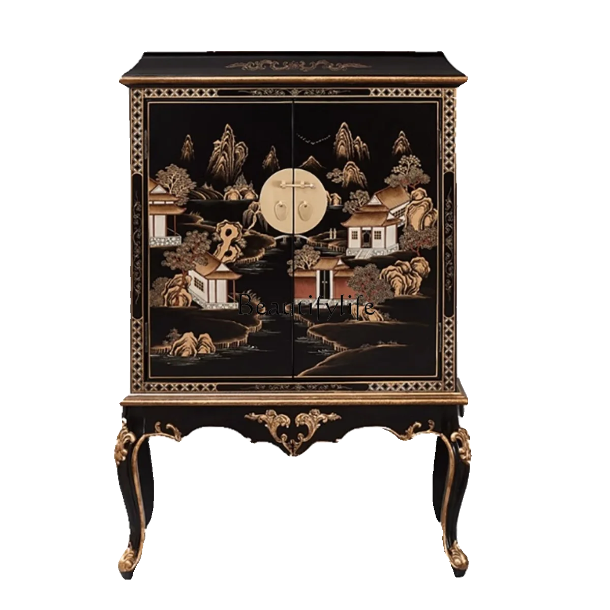 

New Chinese-style entrance cabinet, living room decoration large-capacity shoe cabinet