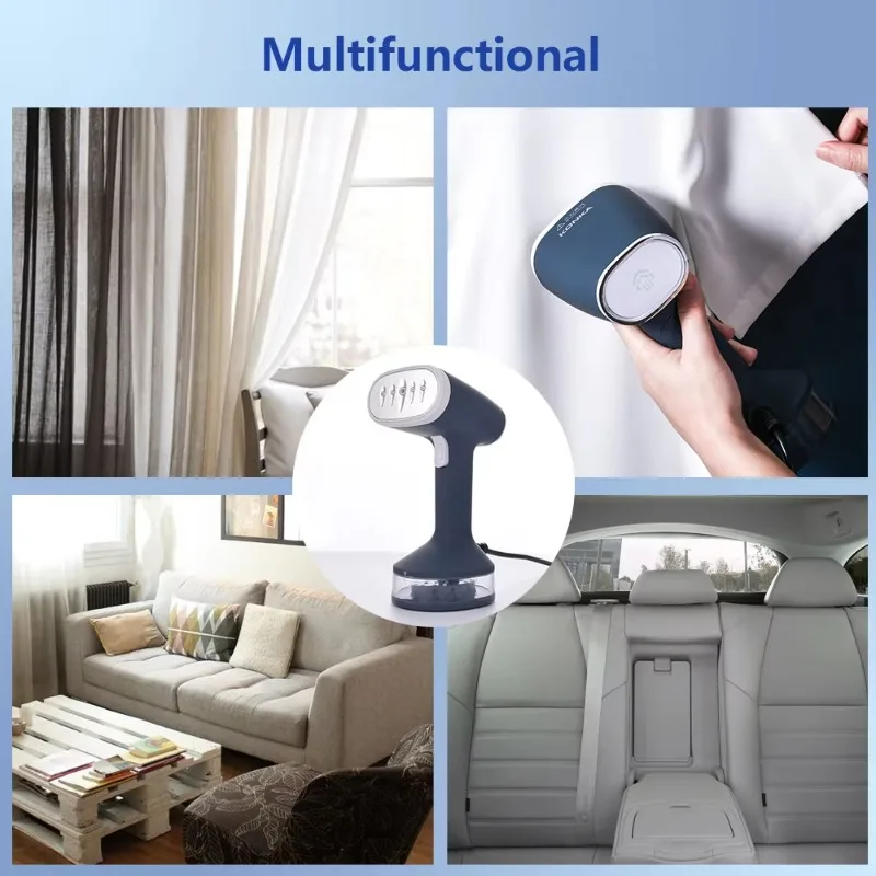 مكواة بخار للملابس المحمولة باللون الأزرق، مكواة بخار منزلية