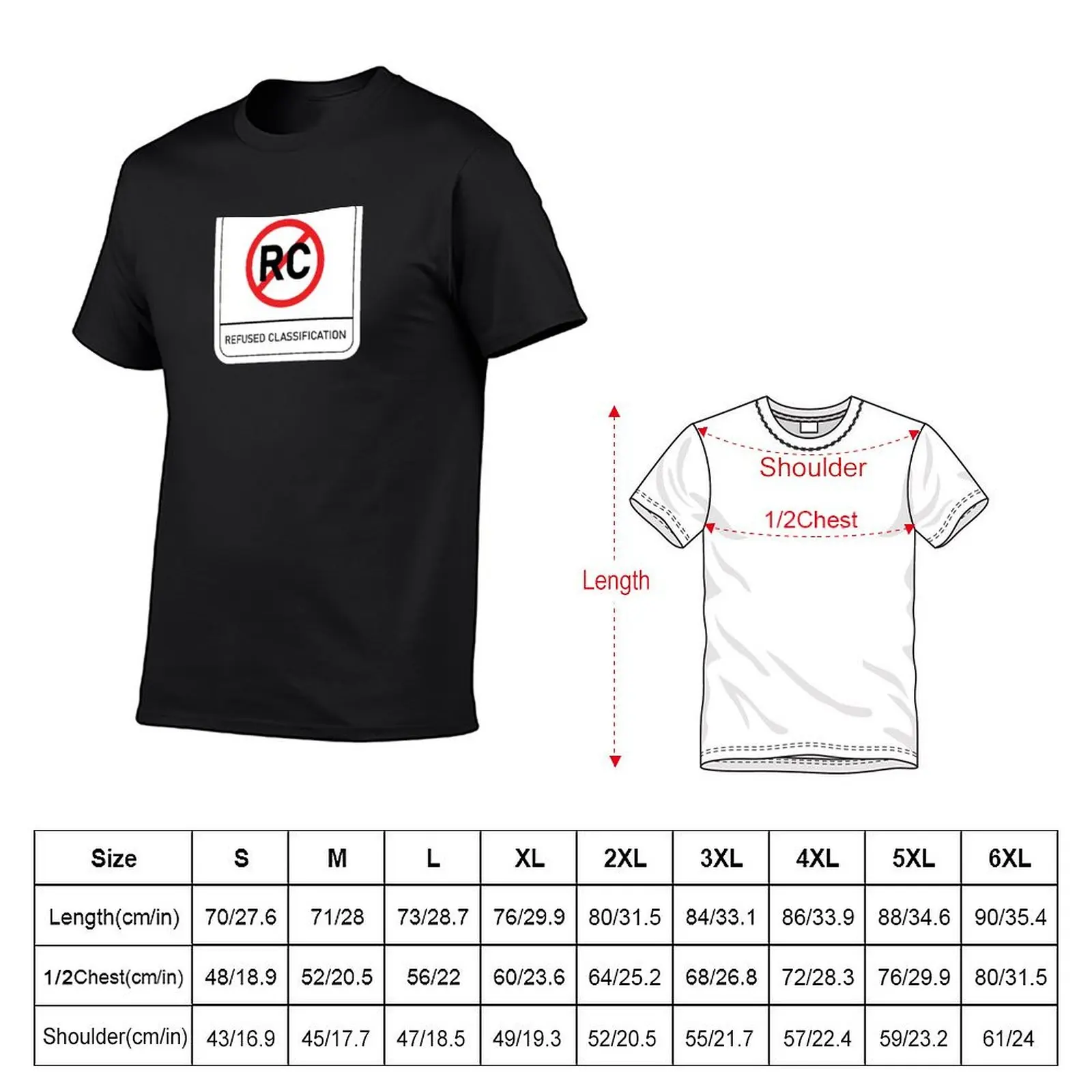 Australian Refused Classification (RC) Rating T-Shirt vintage graphic tee blacks oversized t shirt men