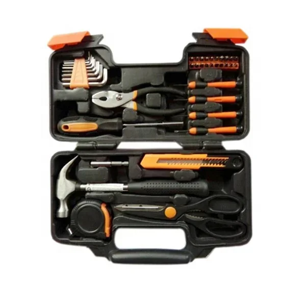 Hot Selling Carbon Steel Heated 39Pcs Tool Set Basic Hand Tools Kit Carry Blow Case Box