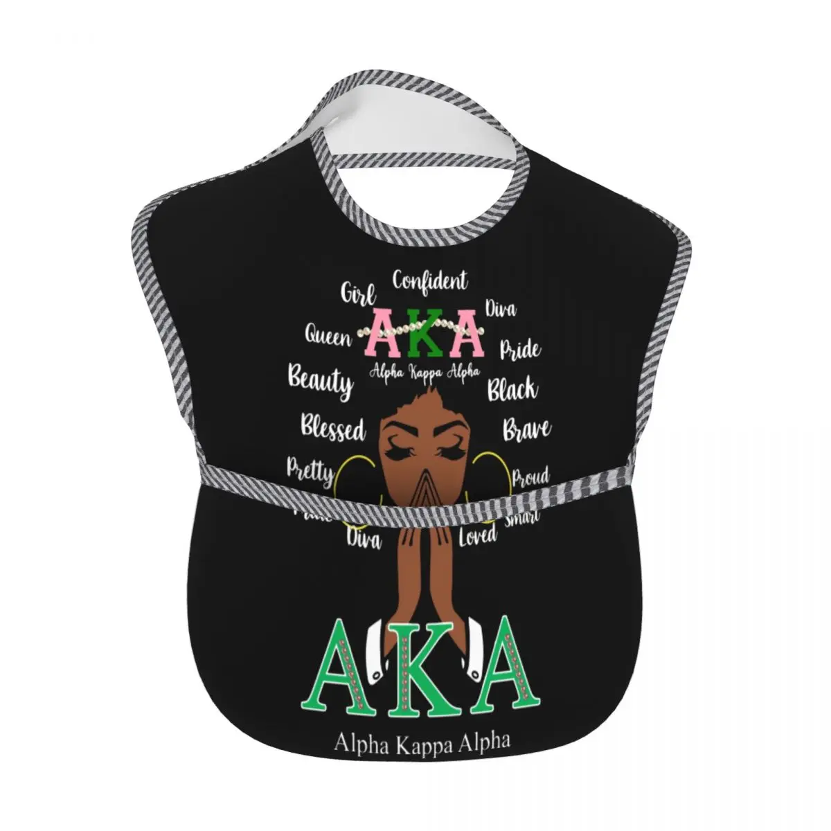 Alpha Sorority Kappa Alpha AKA Baby Bibs for Baby Boy or Girl, Adjustable Bib Baby and Toddler Bib for Eating, Waterproof Fabric