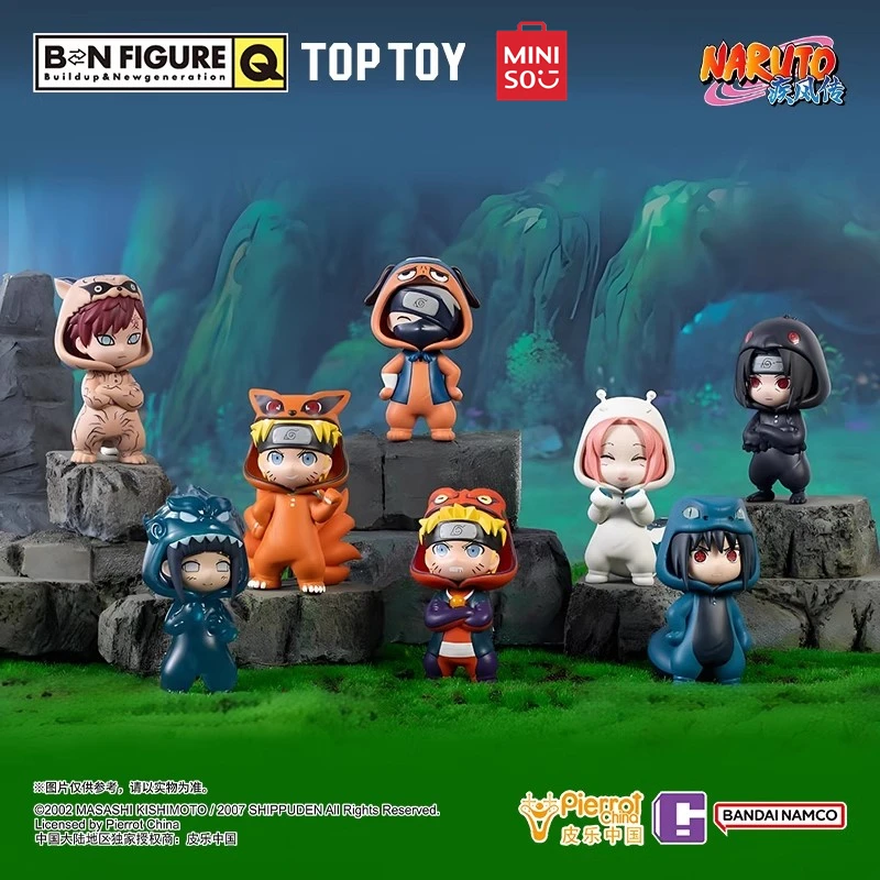 JUGUETE SUPERIOR NARUTO Shippuden BNFIGURE Q Pajamars Series Caja ciega MINISO Anime Uzumaki Naruto Modelo Juguete para niños Regalo de cumpleaños