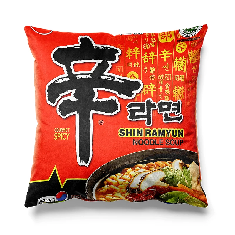 Aertemisi 18'' x 18'' Ramen Instant noodles Funny Food Square Throw Pillow Cushion Covers Cases Pillowcases 45cm x 45cm