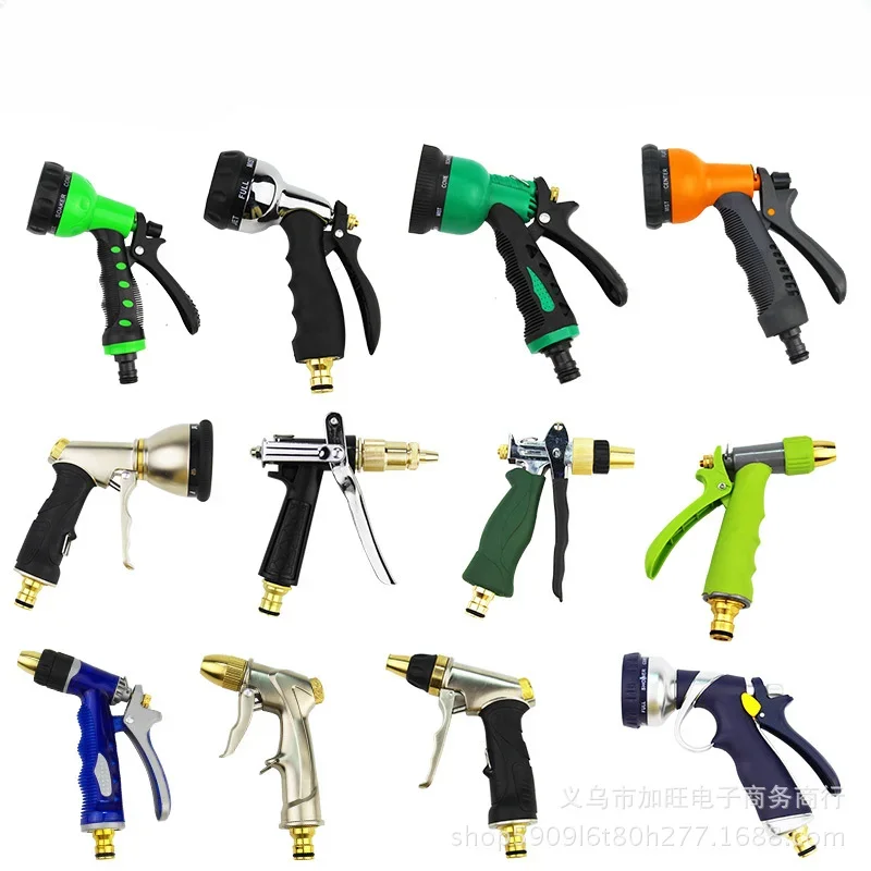 High Pressure Water Spray Gun Metal Brass Nozzle Garden Hose Pipe Lawn Car Wash Sprayer Sprinkler Car Wash Tool Water Guns