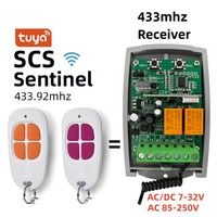 SCS SENTINEL Controller Tuya WiFi Smart Life Garage Door Receiver 7-32V 85-250V 2CH 433MHz Remote Control Gate Opener Universal