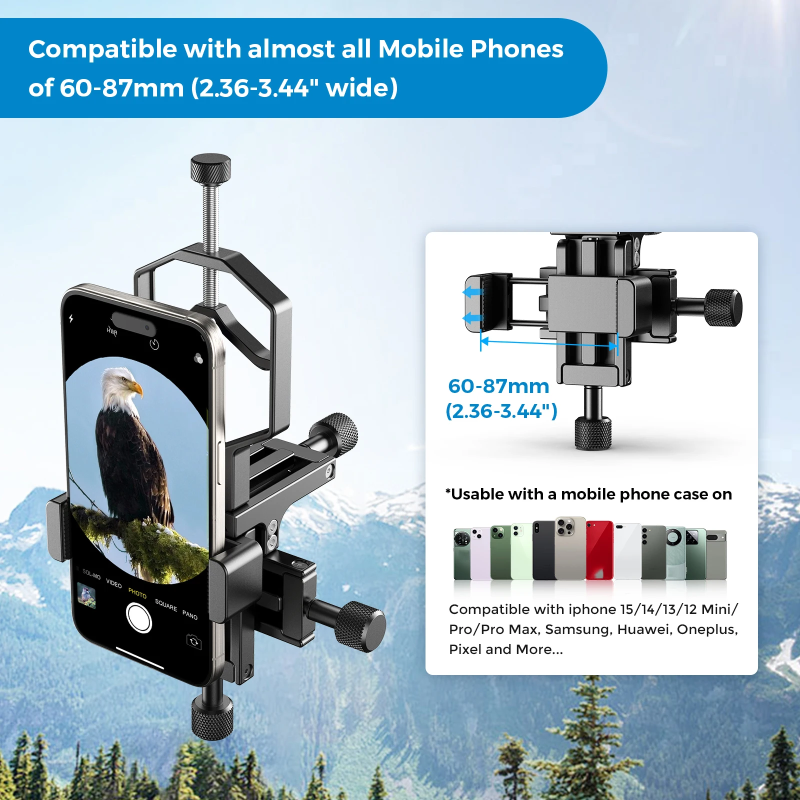 

APEXEL Mobile Phone Connector for astronomical telescopes, monoculars, Binoculars and microscopes, Versatile Expandable Clip