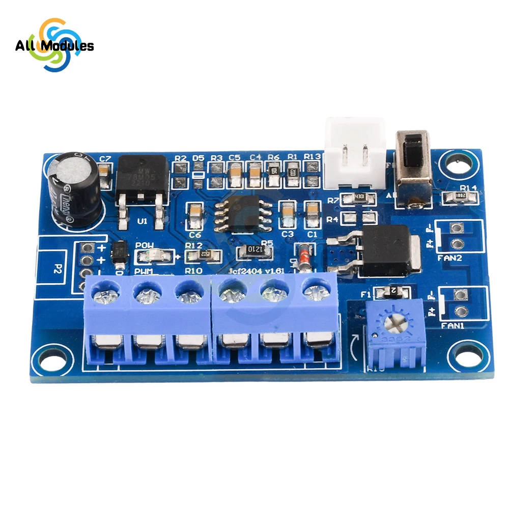 DC12V 24V Fan Temperature Control Governor PWM Temperature Control Speed Control Module DC Fan Intelligent Temperature Sensor