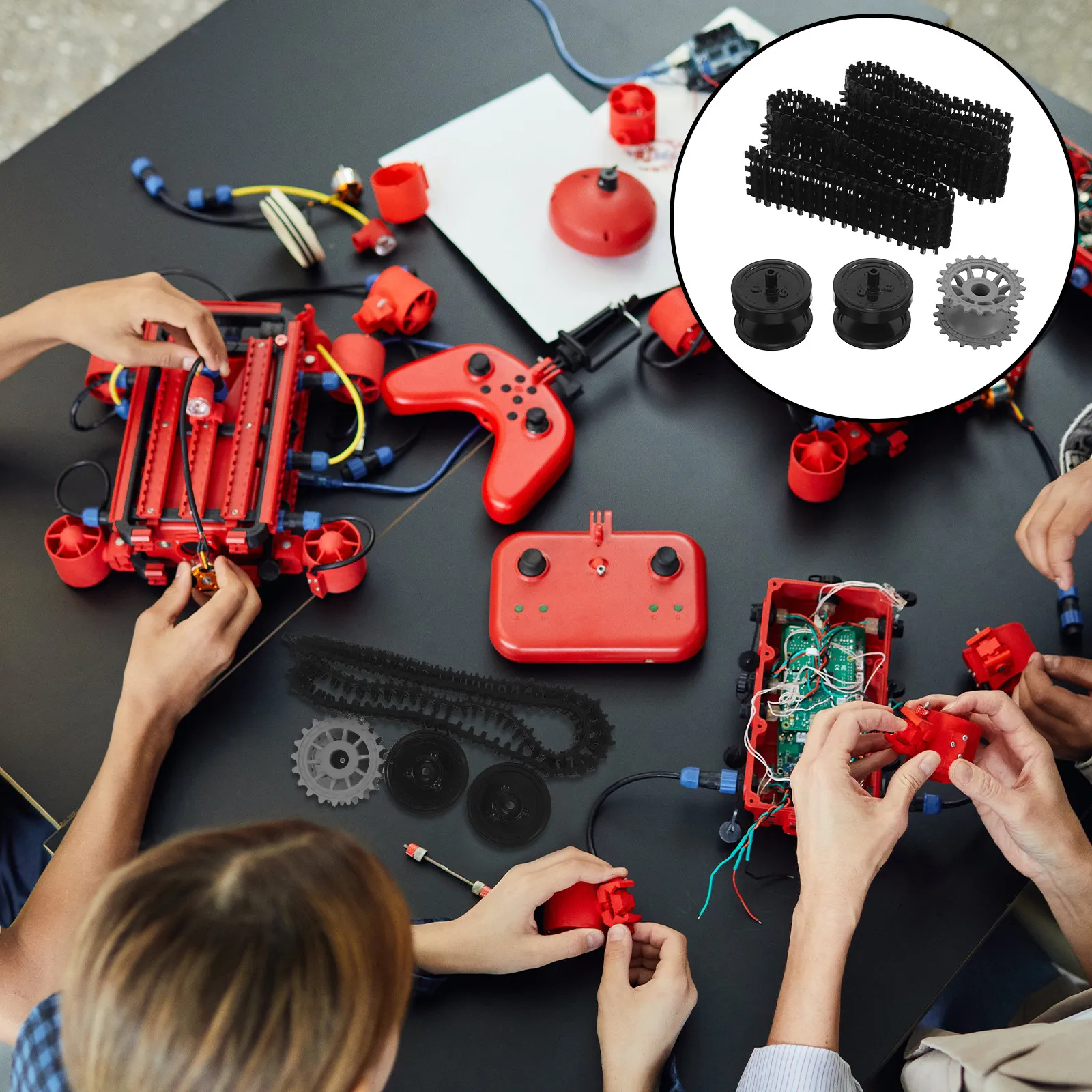 

Комплект аксессуаров для танков: прочные гусеничные шины для замены колес, совместимые с радиоуправляемыми роботами и внедорожными гусеничными системами