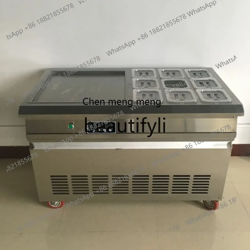 

X Intelligent Large Square Pot with Nine Buckets Ice Cream Fryer Thai Ice Cream Roll Yogurt Fryer MachineX