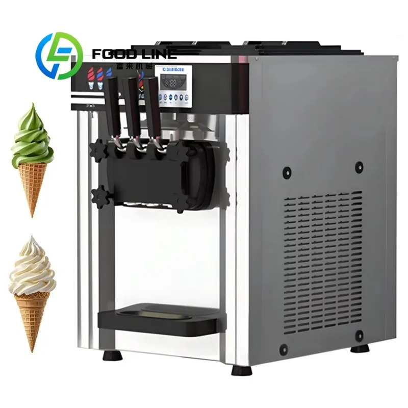 Soft Serve Ice Cream Machine Compact Vertical Layout Saves Floor Space For Small Street Snack Bar And Mini Dessert Kiosks