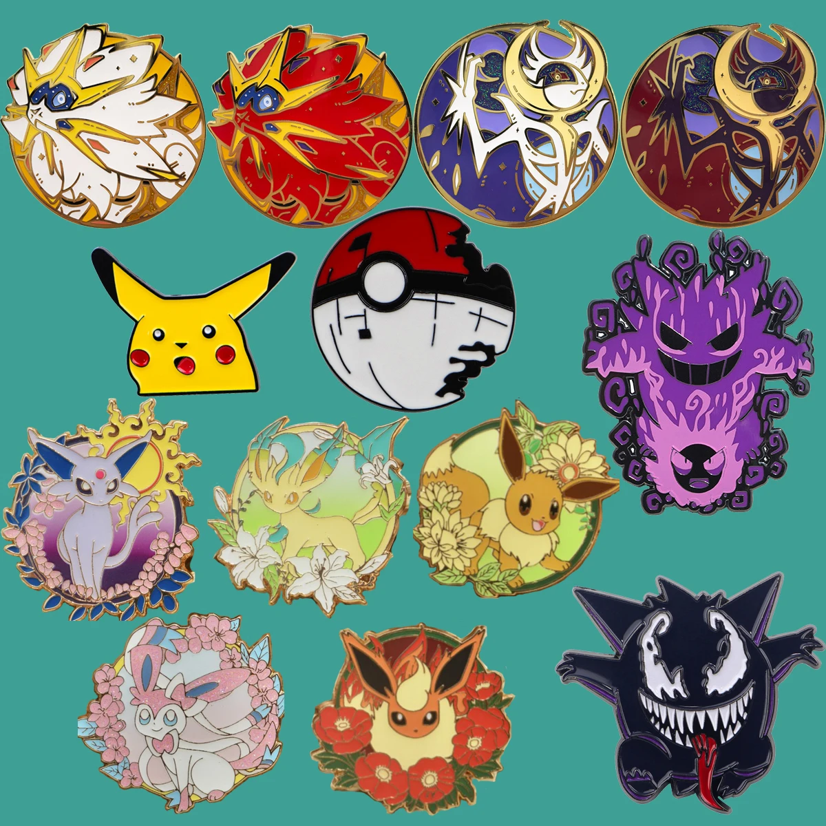 Gengar Anime Elf Emaille Pin Niedliche Cartoon Anstecknadeln für Kleidung Rucksäcke Coole Abzeichen Runde Brosche Schmuck Geschenke für Freunde