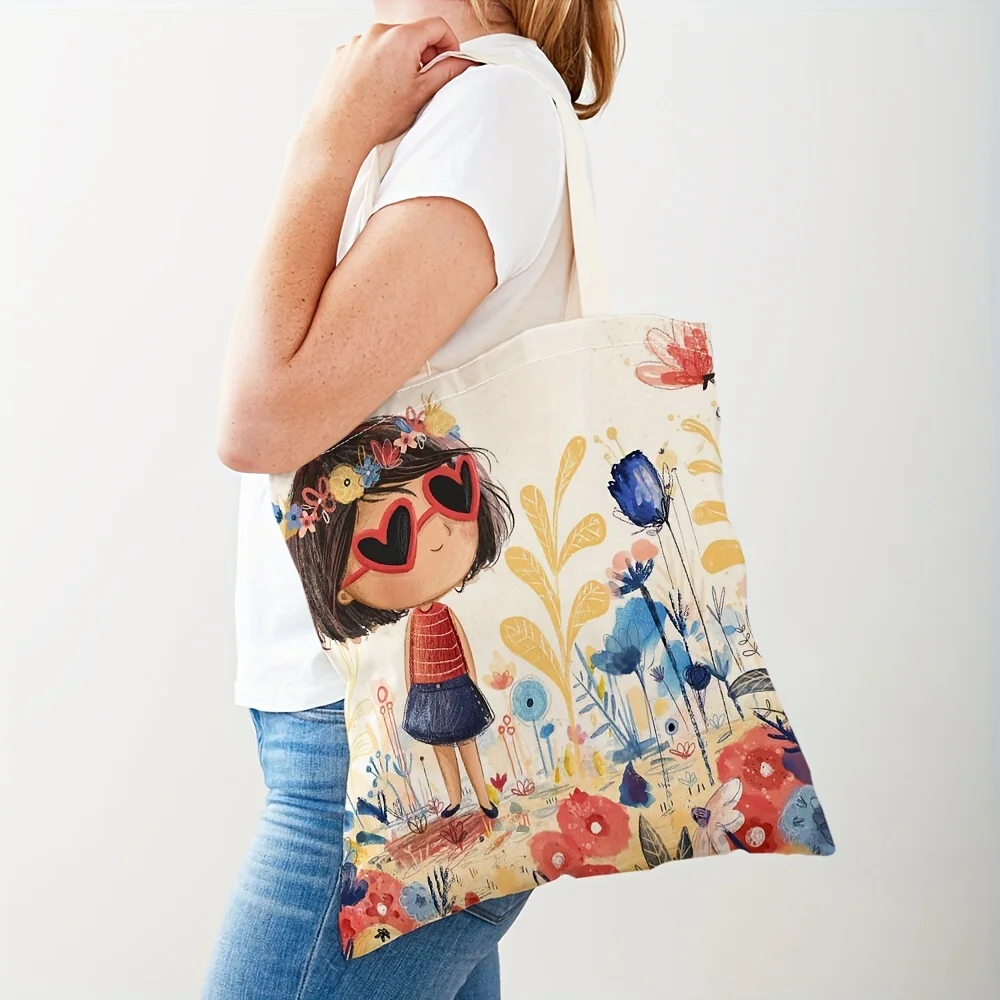 

Fairy Tale World Lovely Tote Bag, Cute Cartoon Shoulder Bag, Reusable Student School Handbag & Shopping Bag
