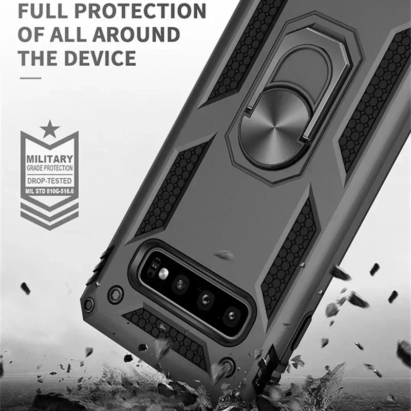 Anti-Fall Hybrid Protection Phone Case for Samsung Galaxy S10 5G S8 S9 Plus S10E Note 10 Pro Note 9 Note8 with Finger Ring Cover