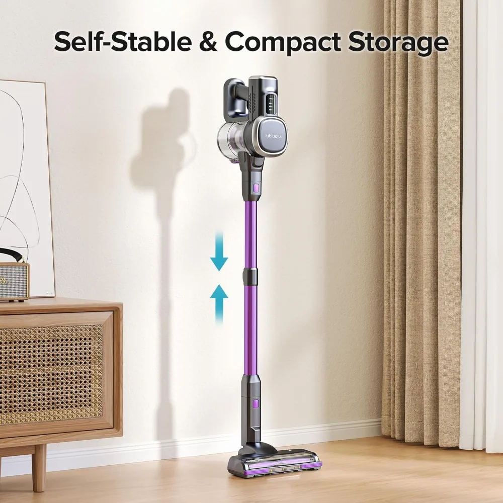 Cordless Vacuum Cleaner with LED Display,Max 50 Mins Runtime,Powerful Suction, Rechargeable,Handheld Vacuum for Pet Hairt/Floor