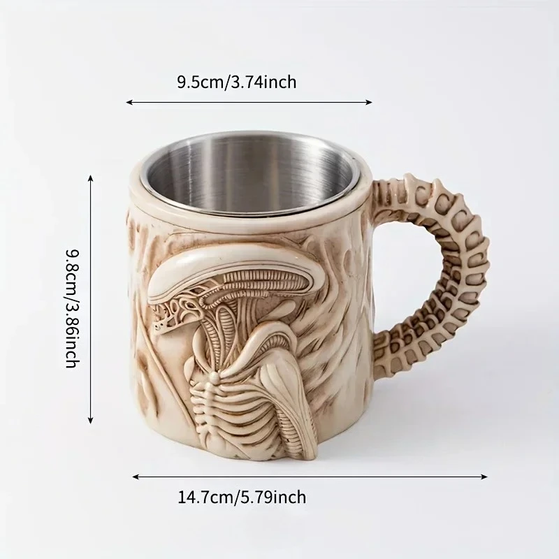 401-500ml Xenomorph Mug Alien Special Shaped Mug 3D Three-dimensional Relief Creative Coffee Cup Resin for Home And Office - view 5