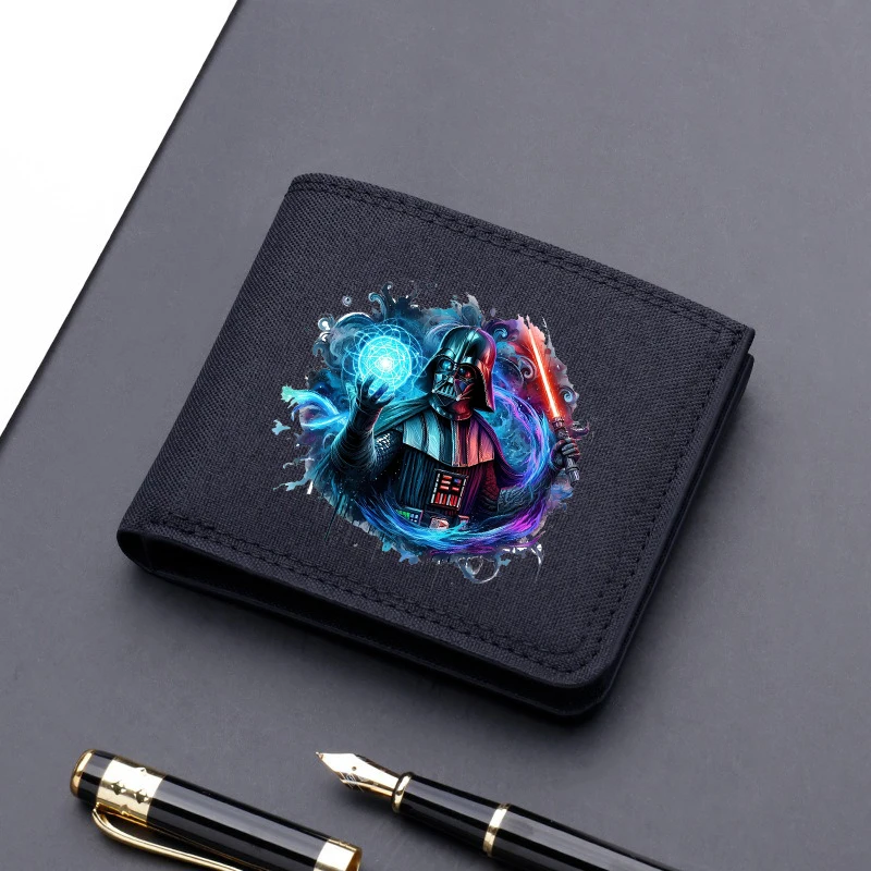 Star Wars Canvas Men Card Holder Wallet Black Blue Grey Male Money Bag ID Photo Bank Holder Short Purse Credit Card Case Bag