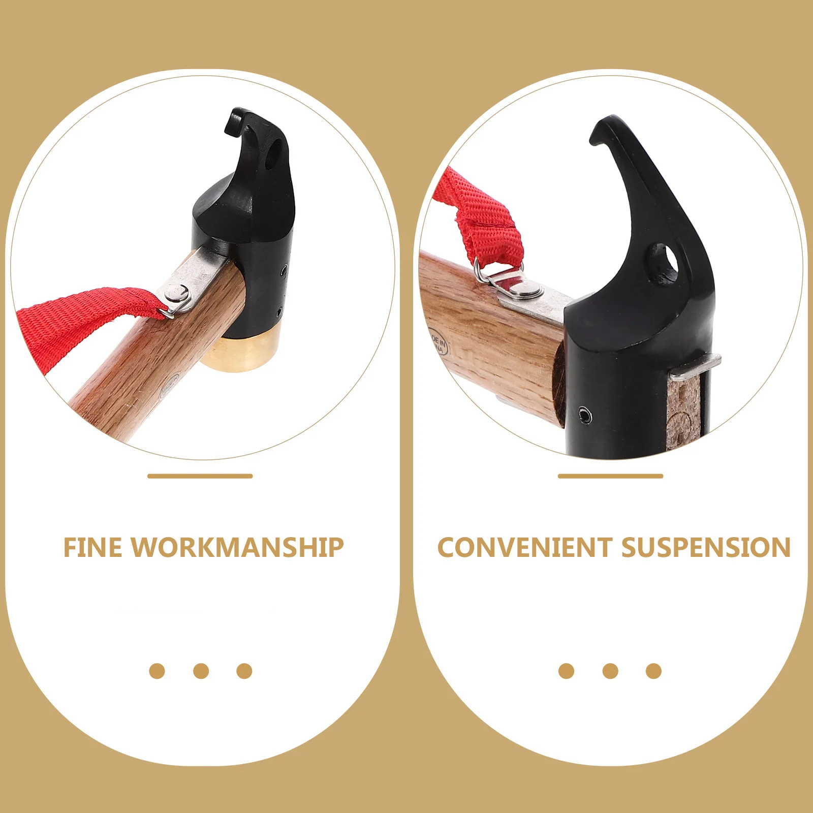 مطرقة ربط نحاسية للتخييم مع رأس نحاسي لأوتاد الخيمة مقاس S حزام أمان فولاذي مزورة متين مطرقة نحاسية