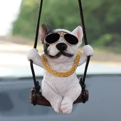 Cartoon Swing Bulldog Model Car Ornaments Auto Rearview Mirror Hanging Pendant Cute Pug Dog Decor Interior Accessories Gifts