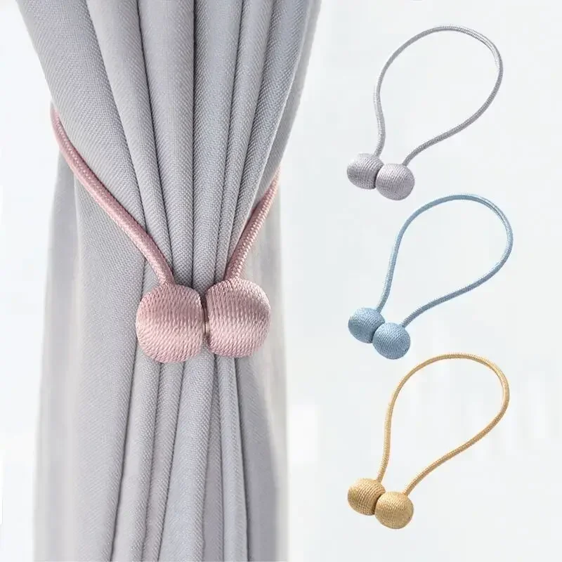 Magnetic Ball Curtain Tiebacks Tie Rope Accessory Rods Accessoires Backs Holdbacks Buckle Clips Hook Holder curtain accessories