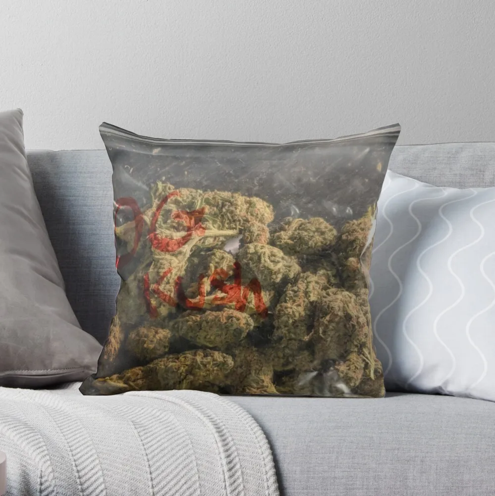 OG Kush Marijuana, StonerThrow Pillow Elastic Cover For Sofa Plaid Sofa Decorative Cushions