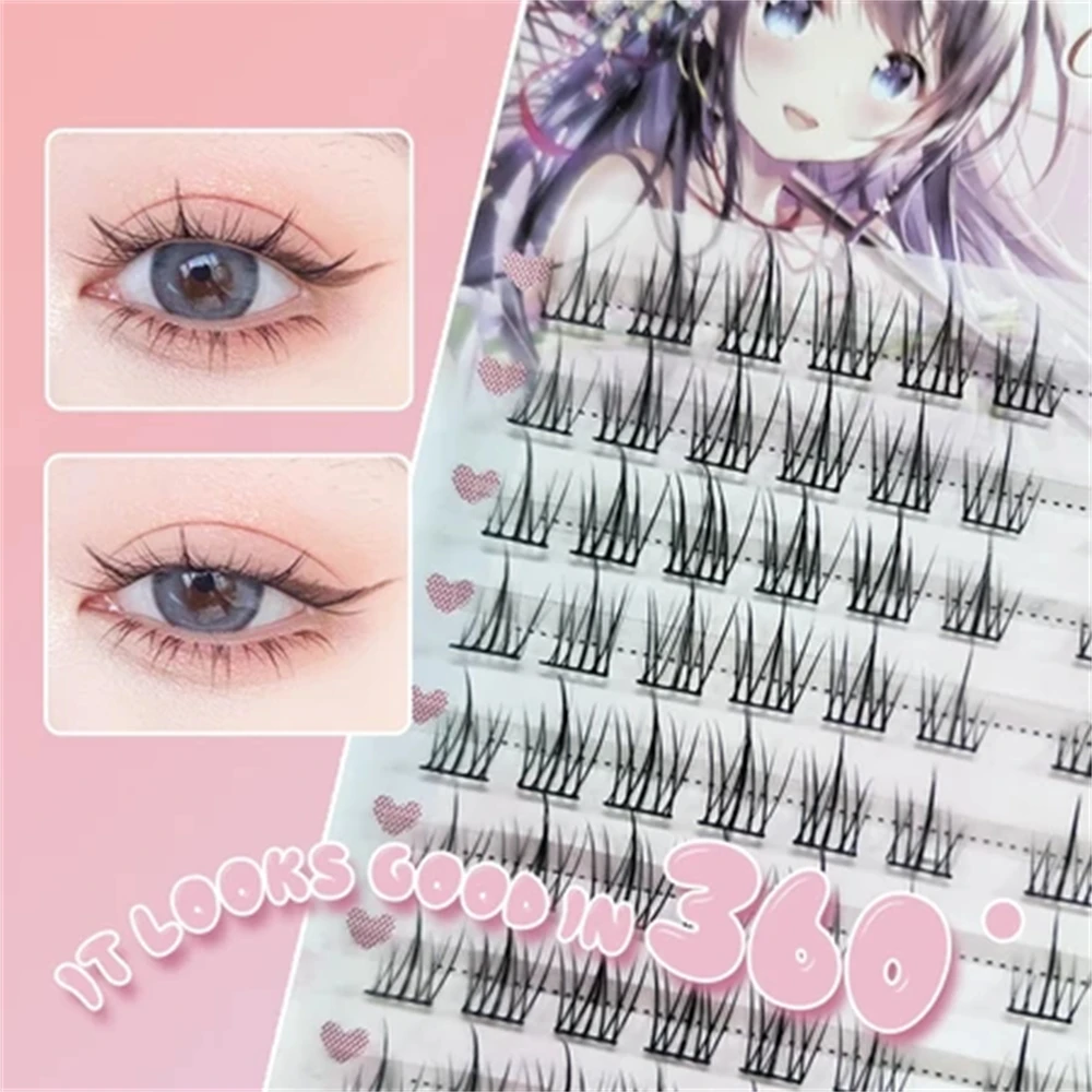 Wimpernbuch, falsche Wimpern, 16 Reihen doppelseitiger natürlicher lockiger Wimpern, 10–13 mm, wiederverwendbar/Wimpern/Weizen-falsche Wimpern