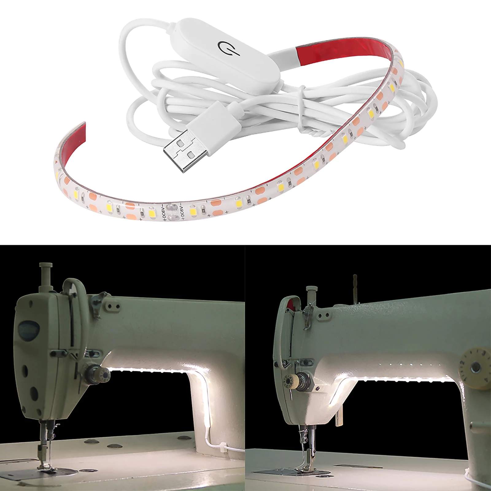 30cm LED Sewing Machine Light Strip Kit SMD 2835 White USB Powered With Touch Switch Lighting Strips For Desktop Cabinet Kitchen