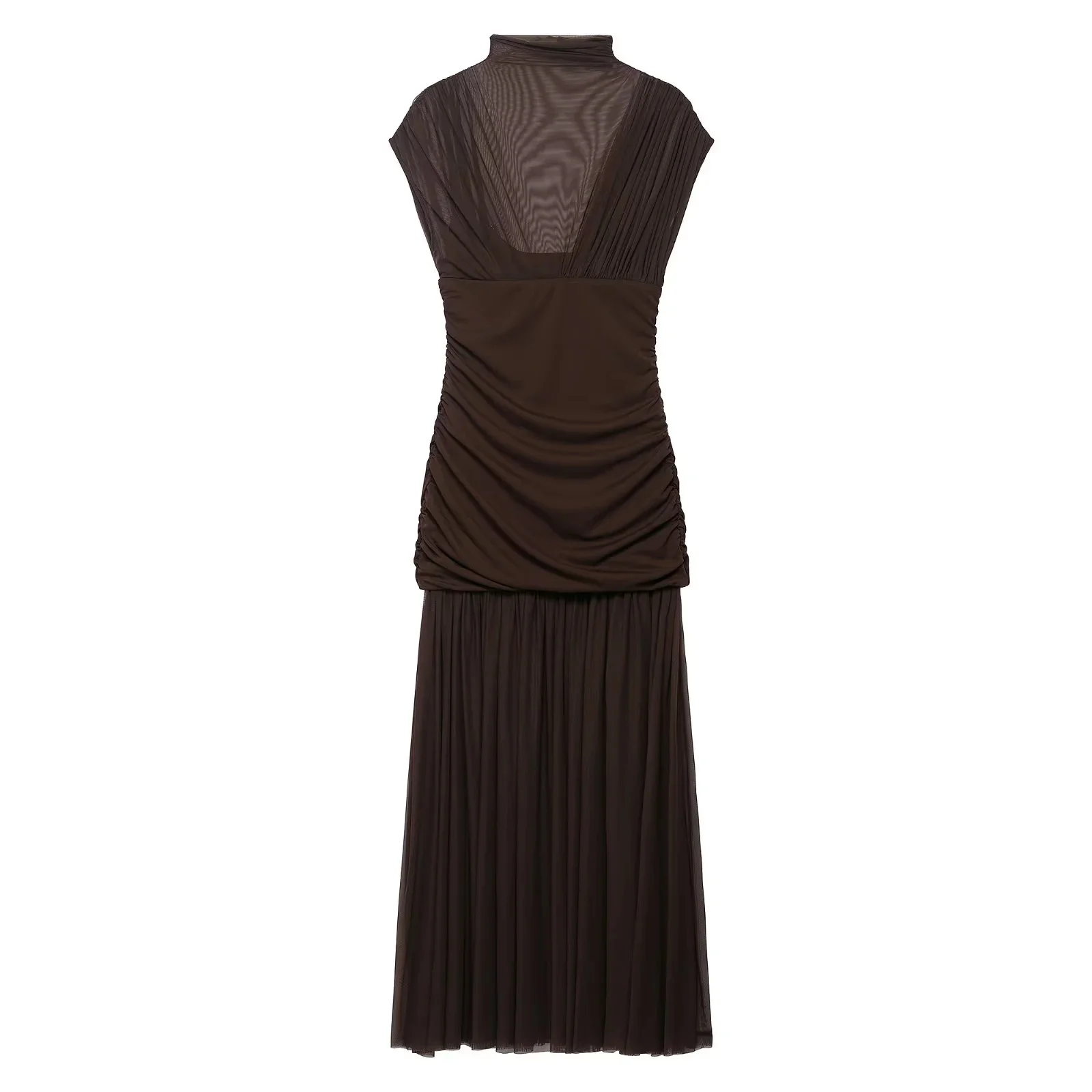 2025 Fall Winter Elegant Women Dresses Wedding Guest Ladies Patch Work Tulle Dresses Business Casual Woman Dresses