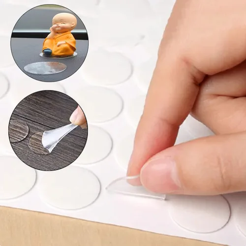 Imagen 1 del producto Cinta transparente de doble cara, tapete de Gel circular desmontable sin rastro de 5mm-40mm de diámetro, pegatina de fijación súper fuerte para artículo fijo