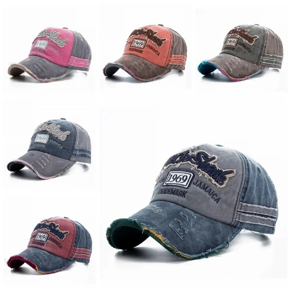 في الهواء الطلق غسلها الدنيم خطابات قبعة بيسبول 1969 رسالة المرقعة Snapback قبعة التطريز القطن خمر قبعة سائق الشاحنة الصيف الخريف #5