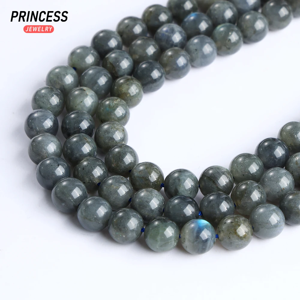 

A+ Natural Black Labradorite 6 8 10mm Loose Gemstone Beads for Jewelry Making Wholesale Crystal Stone Beads DIY Accessories