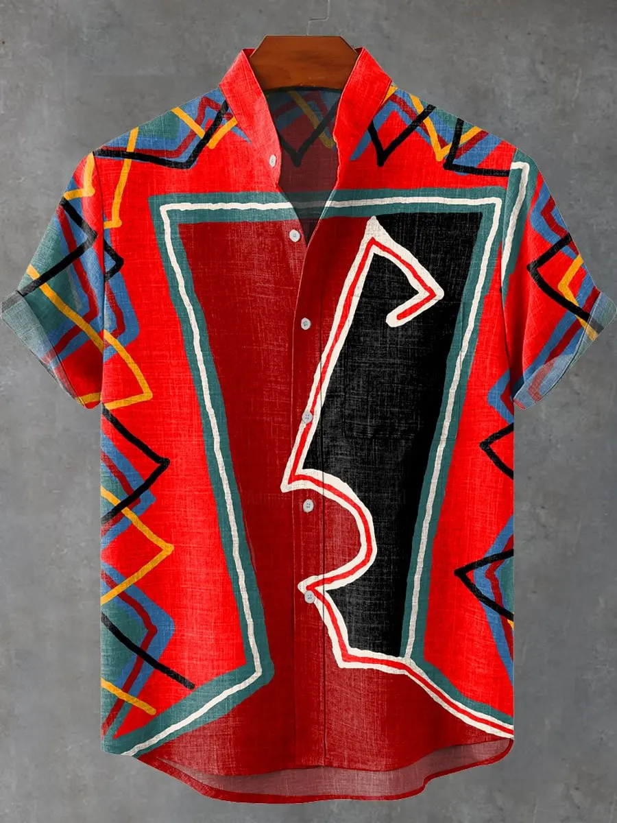 قميص هاواي الرجالي بأكمام قصيرة مطبوع عليه قطة ثلاثية الأبعاد بنمط نبات وزهور، قميص حفلات العطلات، مجموعة جديدة