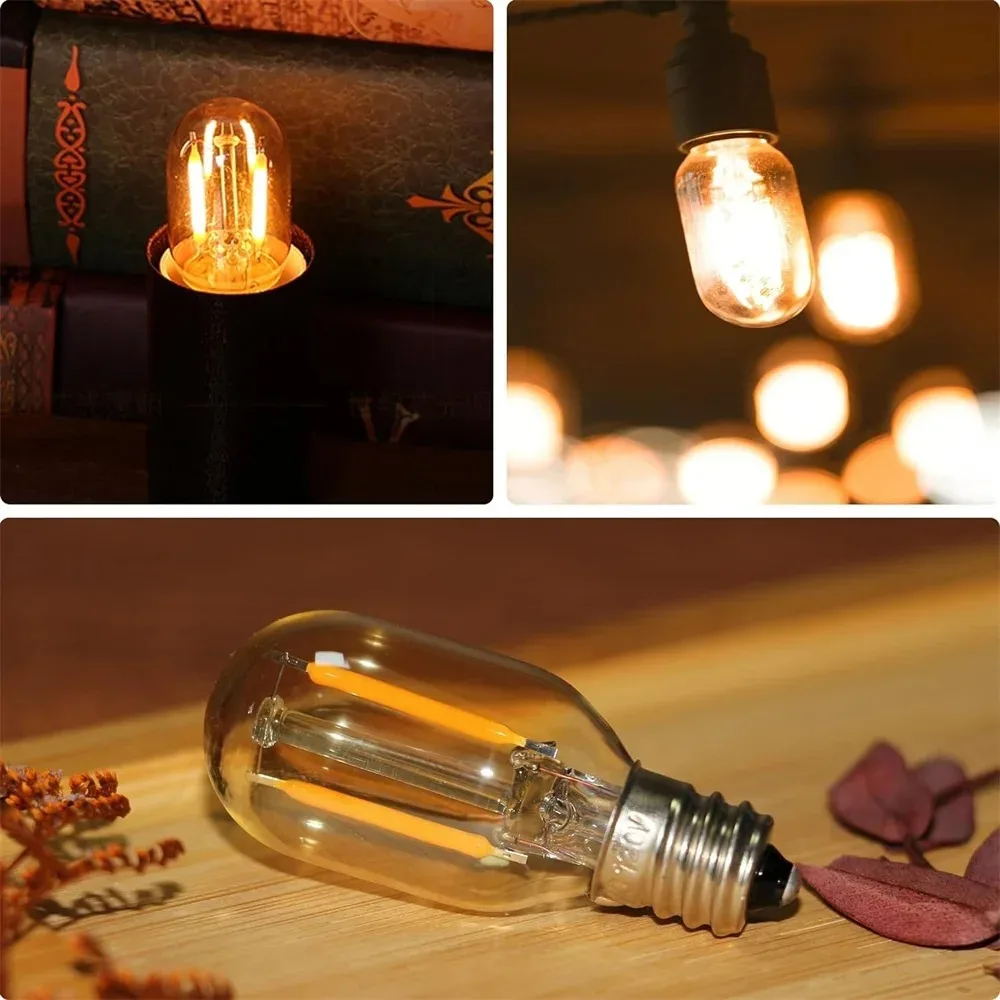 T20 T22 T28 Light Bulb Filament 2W 4W 6W Vintage Ampoule Incandescent Spiral E12 E14 E27 Lamp Glass Bulb Vintage Candle Light