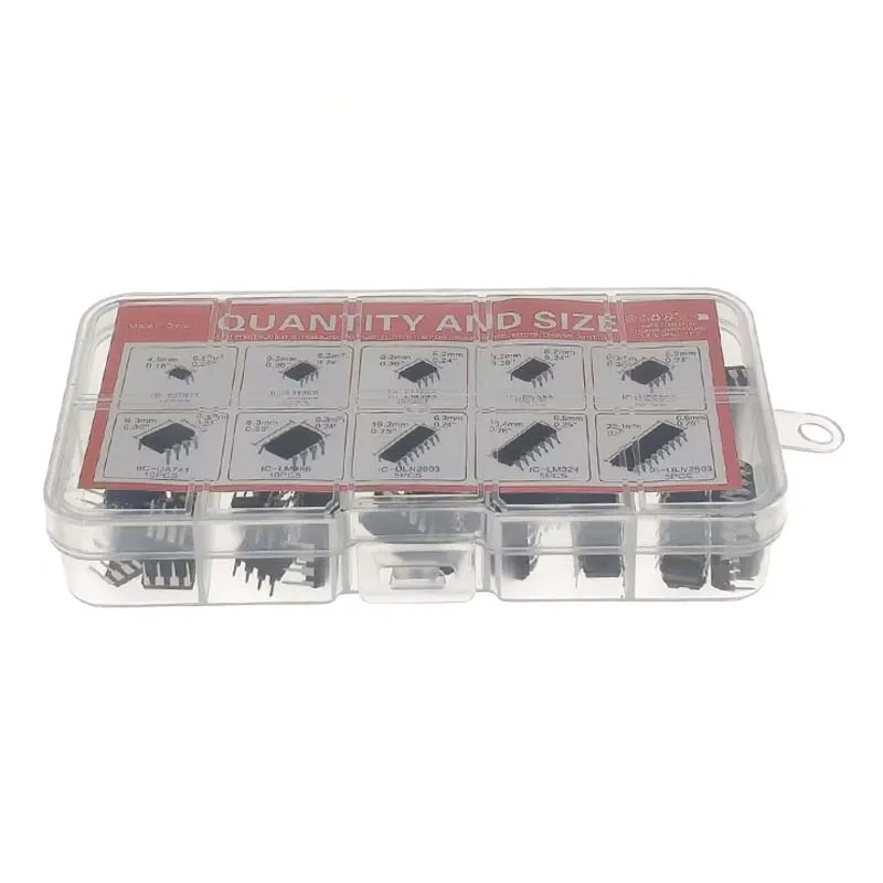 85 قطعة NE555 LM324 LM393 UA741 ULN2803 LM358 LM386 NE5532 ULN2003 PC817 10 أنواع الدوائر المتكاملة DIP IC مجموعة رقاقات